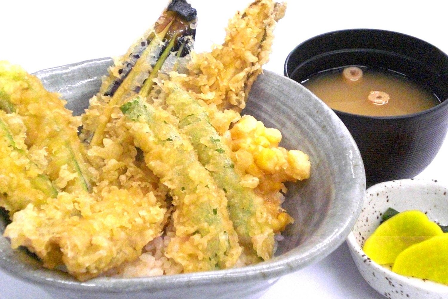 穴子と夏野菜の天丼