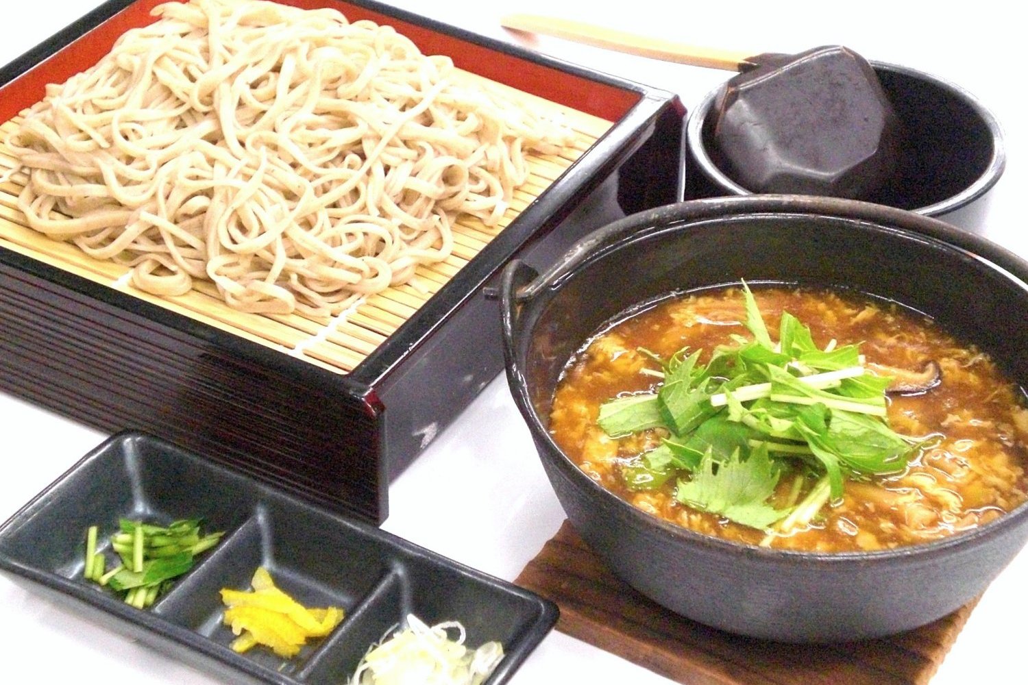 茸のかき玉つけ蕎麦